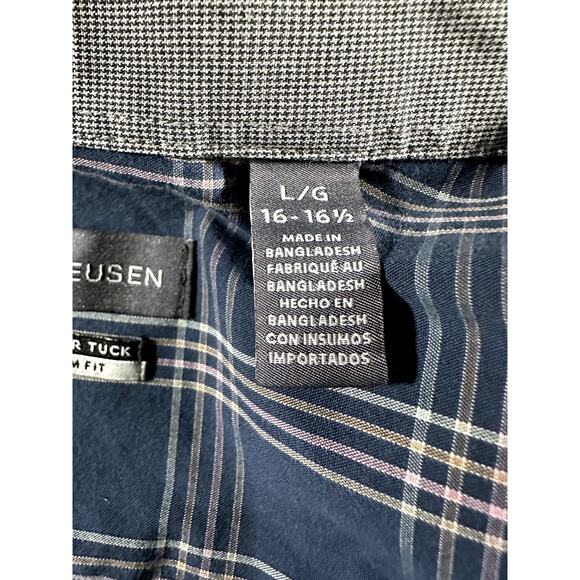 Van Heusen Never Tuck Slim Fit Shirt 16-16.5 Large Button Up Long Sleeve - Picture 6 of 6